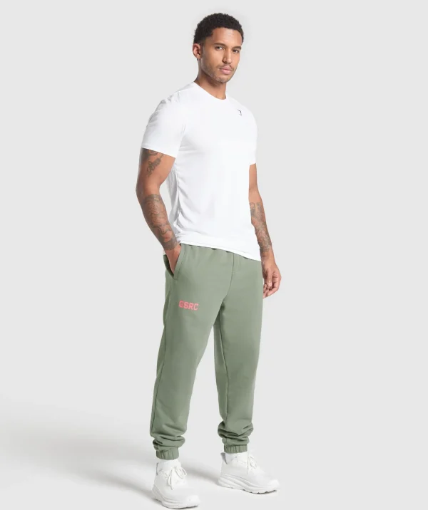 Best Gymshark Running Graphic Joggers UnitGreen