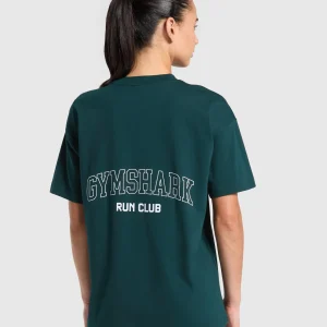 Discount Gymshark Running Graphic Oversized T-Shirt StrongTeal