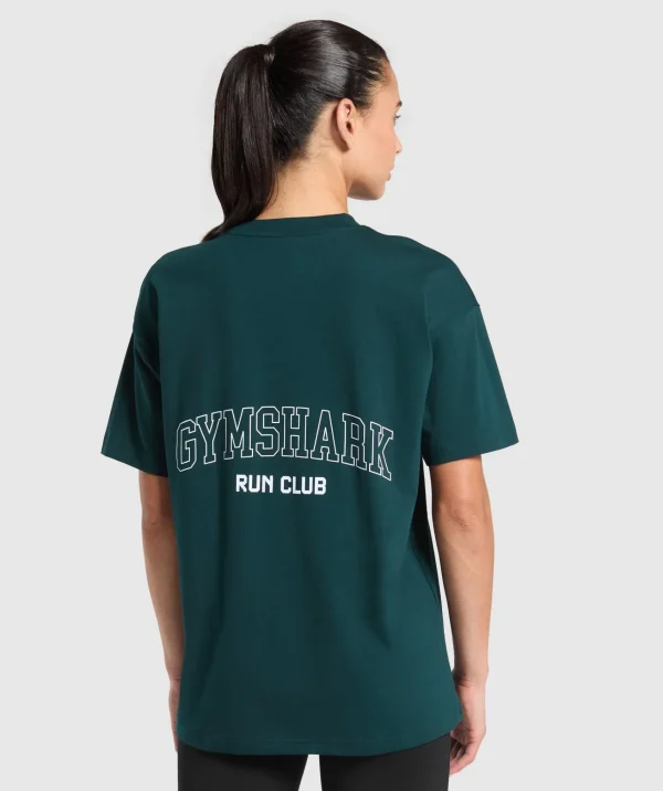 Discount Gymshark Running Graphic Oversized T-Shirt StrongTeal