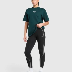 Discount Gymshark Running Graphic Oversized T-Shirt StrongTeal