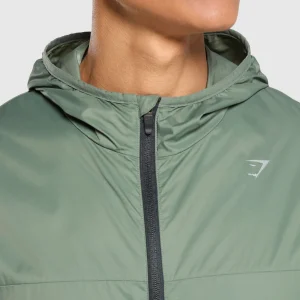 Clearance Gymshark Running Windbreaker UnitGreen