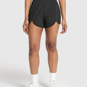 New Gymshark Scallop Hem Shaped Shorts Black