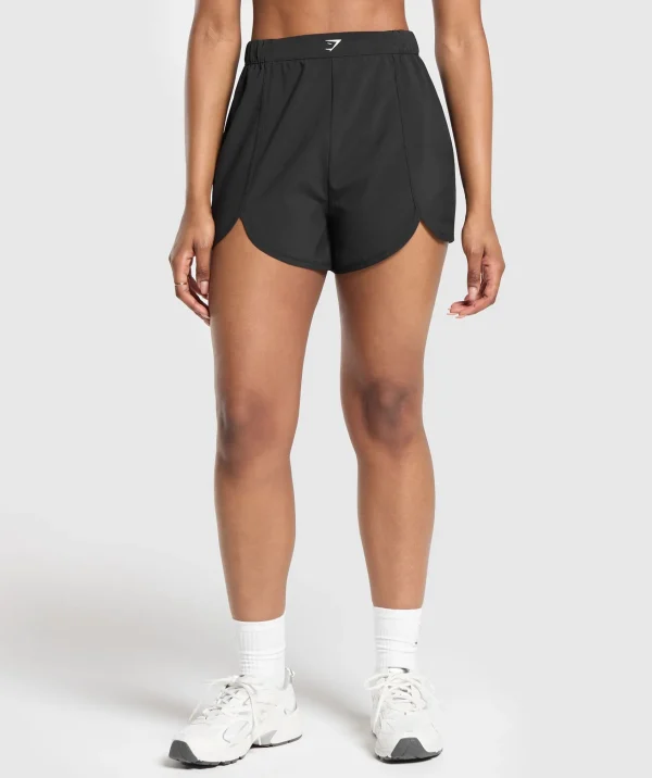 New Gymshark Scallop Hem Shaped Shorts Black