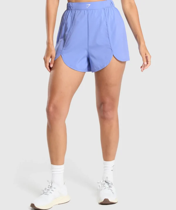 Clearance Gymshark Scallop Hem Shaped Shorts LiftBlue