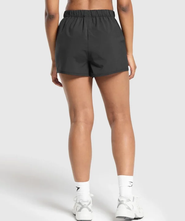 New Gymshark Scallop Hem Shaped Shorts Black