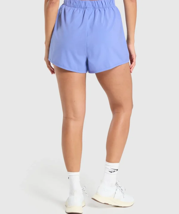 Clearance Gymshark Scallop Hem Shaped Shorts LiftBlue