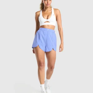 Clearance Gymshark Scallop Hem Shaped Shorts LiftBlue