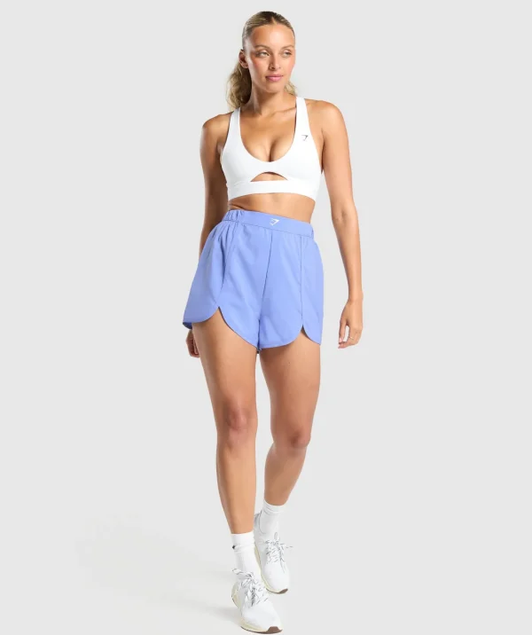 Clearance Gymshark Scallop Hem Shaped Shorts LiftBlue