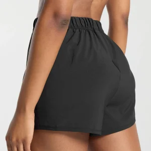 New Gymshark Scallop Hem Shaped Shorts Black