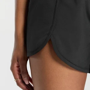 New Gymshark Scallop Hem Shaped Shorts Black