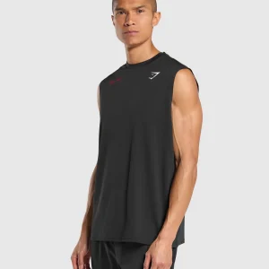 Sale Gymshark Script Graphic Cut Off Tank Black