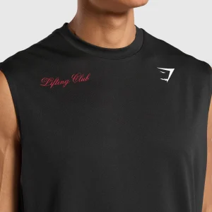 Sale Gymshark Script Graphic Cut Off Tank Black