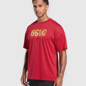 Online Gymshark Script Graphic T-Shirt ConditioningRed