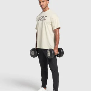 Online Gymshark Script Graphic T-Shirt EcruWhite