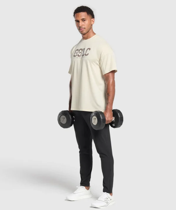 Online Gymshark Script Graphic T-Shirt EcruWhite