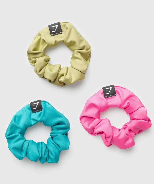 Clearance Gymshark Scrunchies 3pk FetchPink/ArtificialTeal/VintageGreen