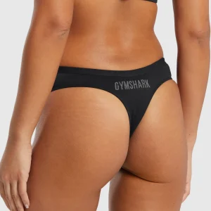 Sale Gymshark Seamless Dipped Front Thong Black