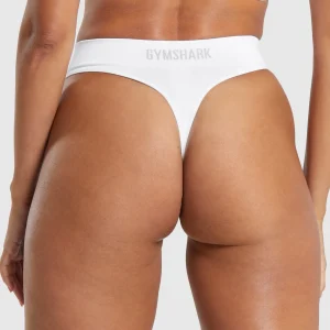 Sale Gymshark Seamless High Leg Thong White