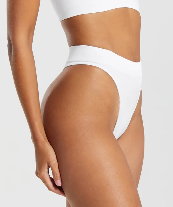 Sale Gymshark Seamless High Leg Thong White