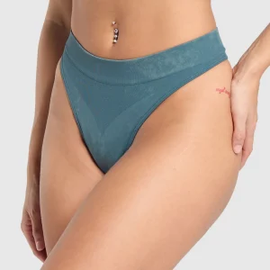 Best Gymshark Seamless High Leg Thong CargoBlue