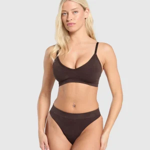 Best Gymshark Seamless High Leg Thong HeritageBrown