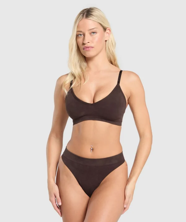 Best Gymshark Seamless High Leg Thong HeritageBrown