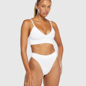 Sale Gymshark Seamless High Leg Thong White