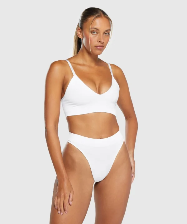 Sale Gymshark Seamless High Leg Thong White