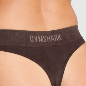 Best Gymshark Seamless High Leg Thong HeritageBrown