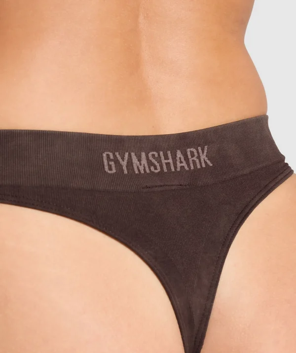 Best Gymshark Seamless High Leg Thong HeritageBrown