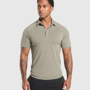 Fashion Gymshark Seamless Polo Shirt LinenBrown