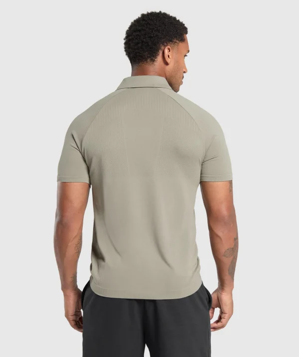 Fashion Gymshark Seamless Polo Shirt LinenBrown