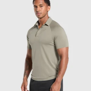 Fashion Gymshark Seamless Polo Shirt LinenBrown