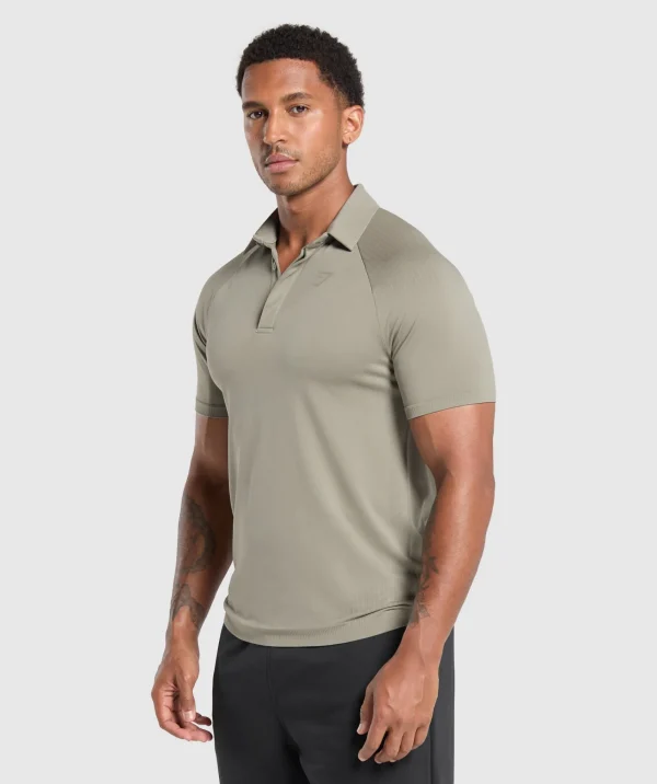 Fashion Gymshark Seamless Polo Shirt LinenBrown