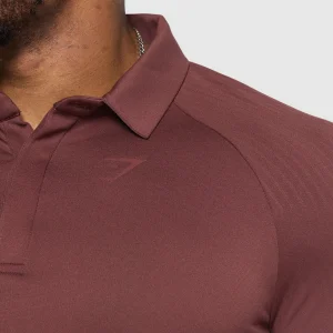 Fashion Gymshark Seamless Polo Shirt BurgundyBrown