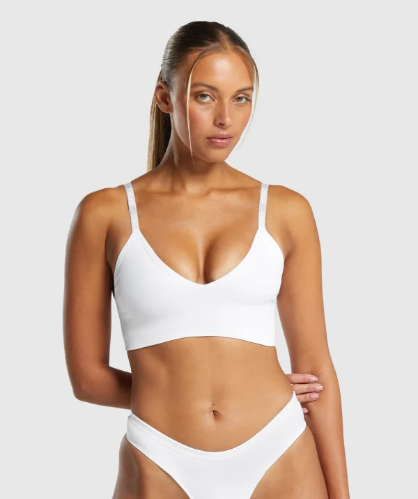 Hot Gymshark Seamless V Neck Bralette White