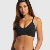 Outlet Gymshark Seamless V Neck Bralette Black