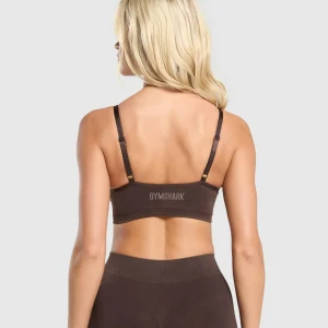 Best Gymshark Seamless V Neck Bralette HeritageBrown