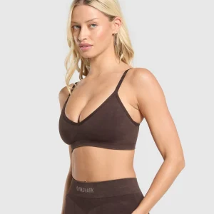 Best Gymshark Seamless V Neck Bralette HeritageBrown