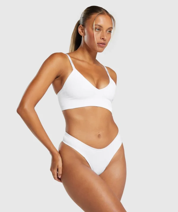 Hot Gymshark Seamless V Neck Bralette White