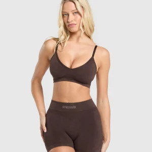 Best Gymshark Seamless V Neck Bralette HeritageBrown