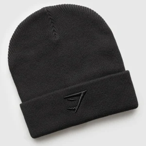 Discount Gymshark Sharkhead Beanie Black/Black