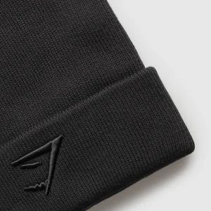 Discount Gymshark Sharkhead Beanie Black/Black