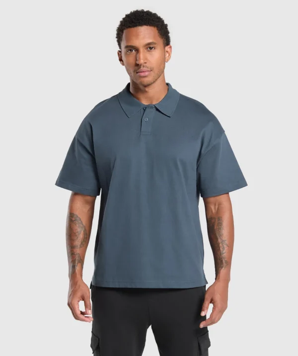 New Gymshark Short Sleeve Polo CargoBlue