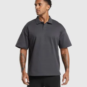 New Gymshark Short Sleeve Polo OnyxGrey