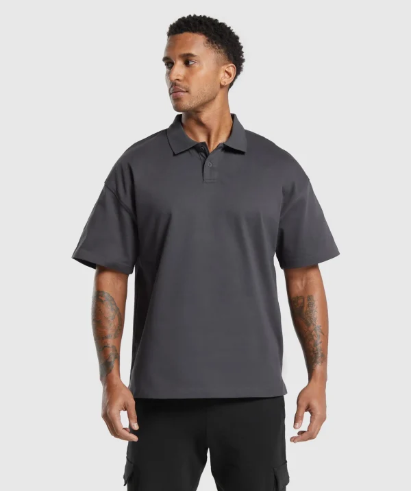 New Gymshark Short Sleeve Polo OnyxGrey