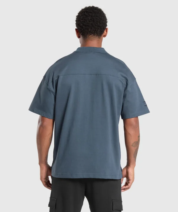 New Gymshark Short Sleeve Polo CargoBlue