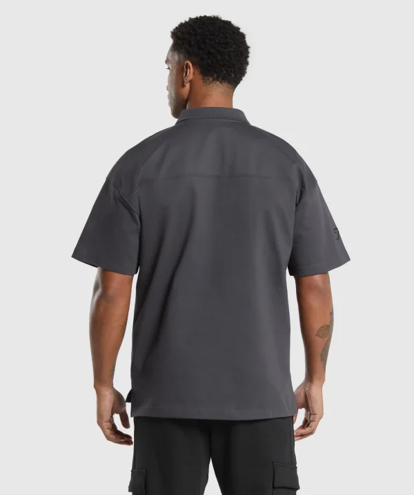 New Gymshark Short Sleeve Polo OnyxGrey