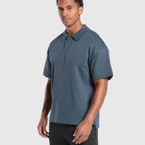 New Gymshark Short Sleeve Polo CargoBlue