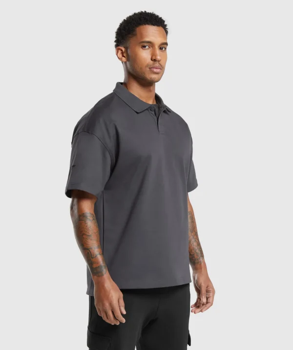 New Gymshark Short Sleeve Polo OnyxGrey